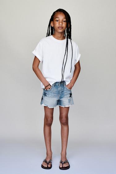 BERMUDES DENIM ESTRELLES - Blau de Zara
