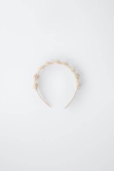 SERRE-TÊTE À FLEURS - Écru de Zara - Image 2