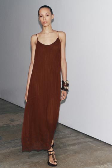 VESTIDO BORDADOS ZW COLLECTION - Teja de Zara