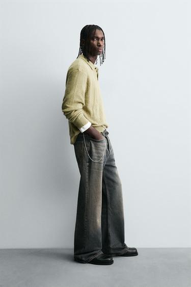 KNIT OPEN-WORK POLO SHIRT - Light green by Zara - Image 3