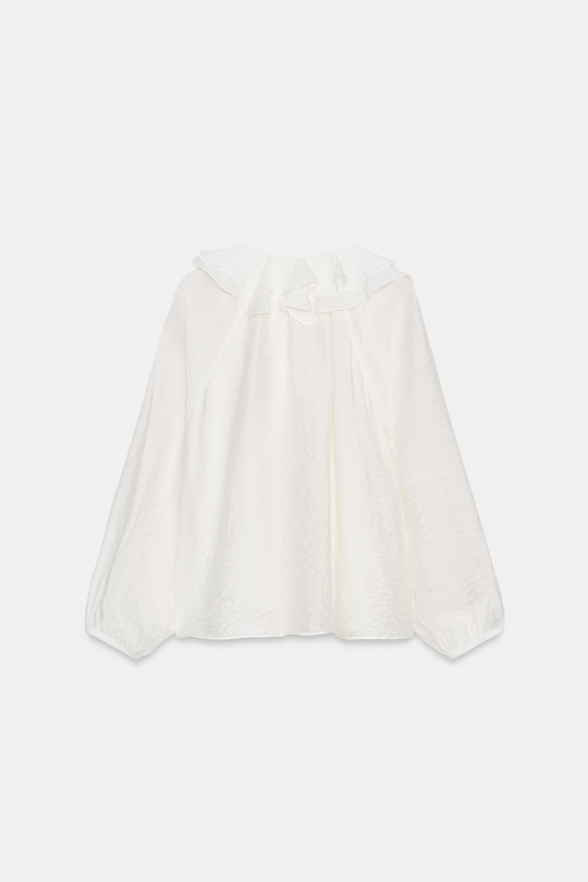 RUFFLED RUCHE BLOUSE