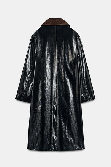 ZW COLLECTION LIMITED EDITION SHINY TRENCH COAT WITH CONTRAST COLLAR - Black by Zara - Image 6