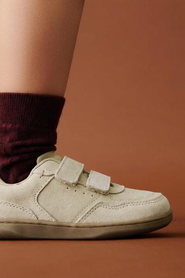 LEATHER BAREFOOT STRAP SNEAKERS - Sand Brown by Zara - Image 1