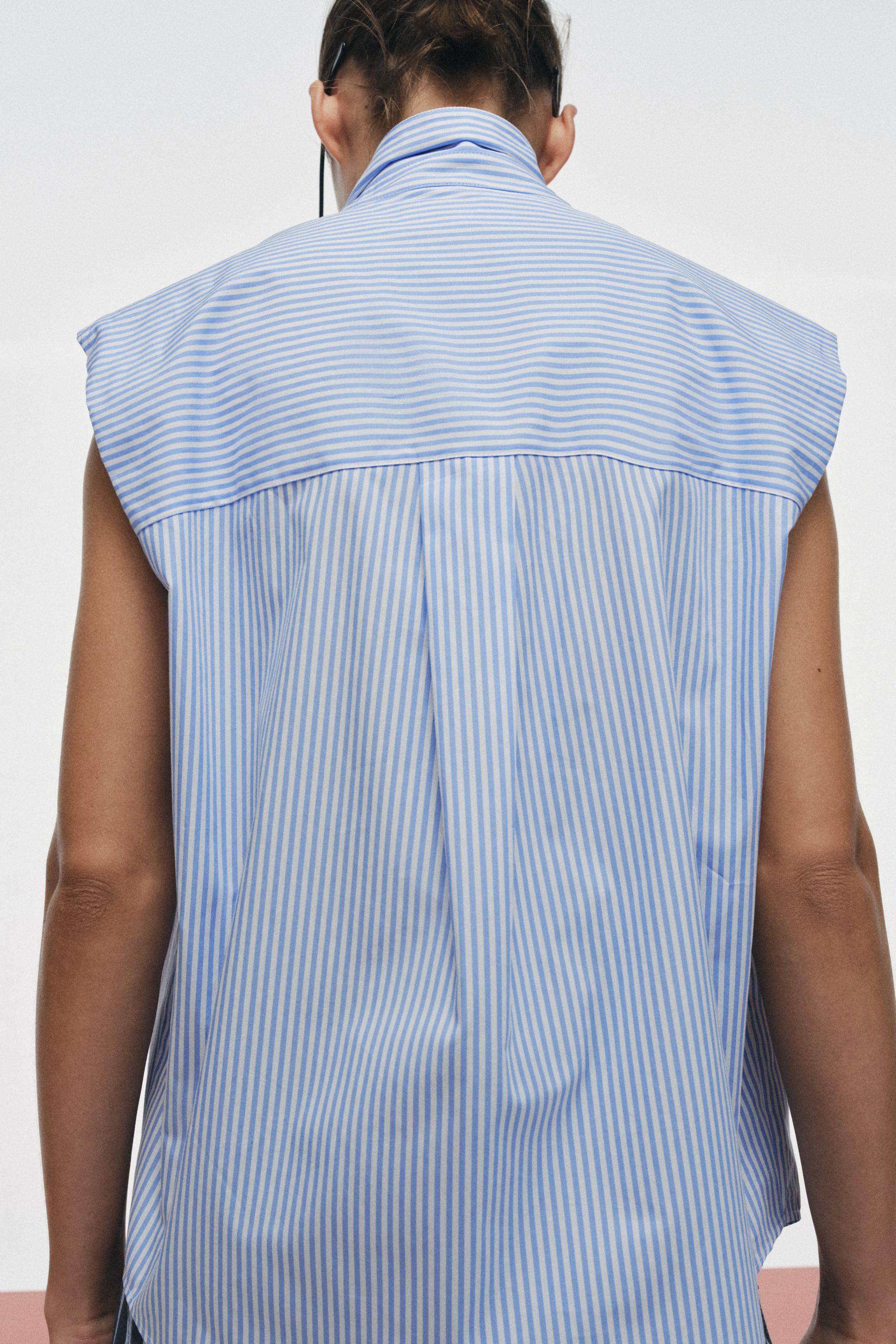ZW COLLECTION LACED STRIPED SHIRT