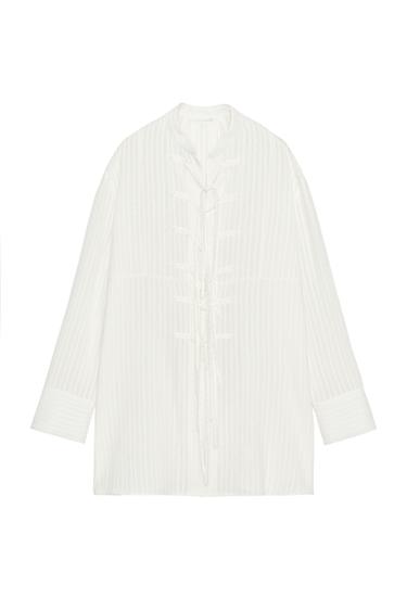 ZW COLLECTION STRIPED SHIRT WITH LACES