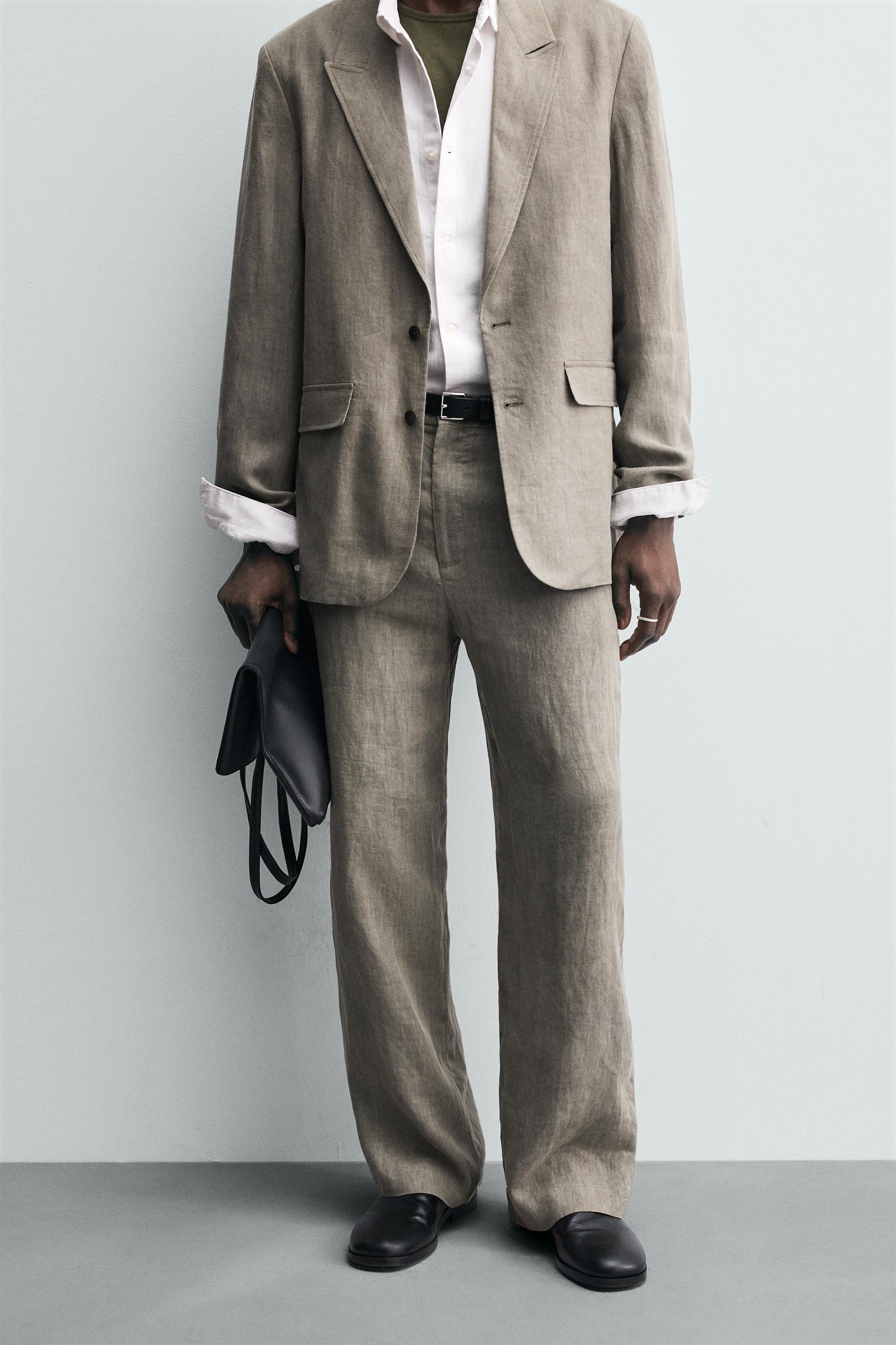 ZARA BASIC セットアップパンツ　フォーマル　グレー　36&34 楽天市場】古着 ZARA ザラ 千鳥格子 長袖 パンツスーツ 上下
