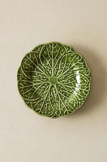 CABBAGE STONEWARE DESSERT PLATE - Green by Zara - Image 6