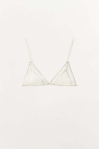 STRUCTURED SILK BRALETTE - Oyster-white by Zara