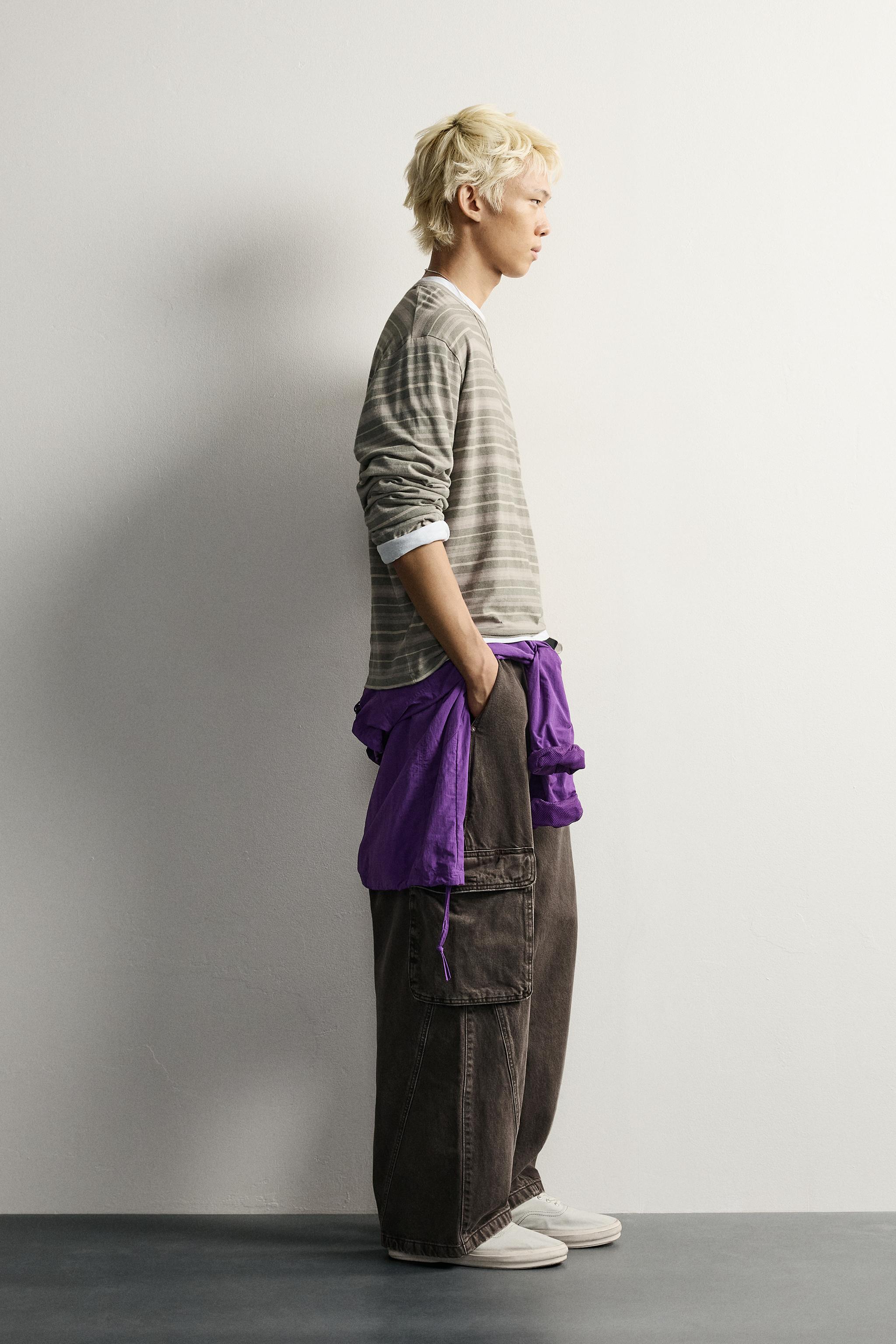 STRIPED JACQUARD BOXY FIT T-SHIRT