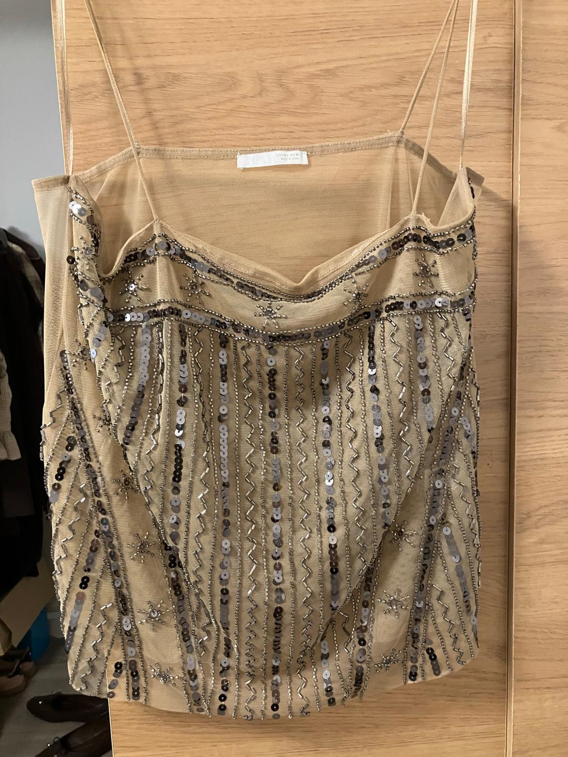 BEADED SEQUIN TULLE TOP - Image 9