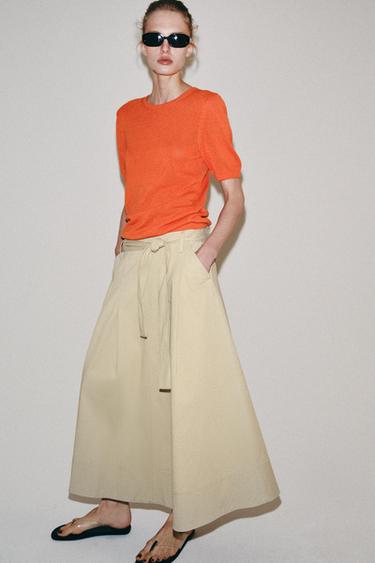 SHRT KNT CTTN 16 - Orange by Zara