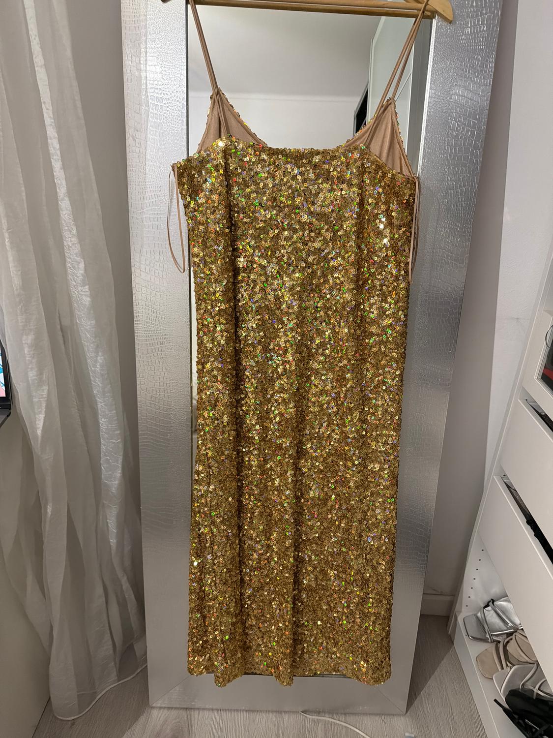 SEQUINNED KNIT SLIP DRESS - Image 3
