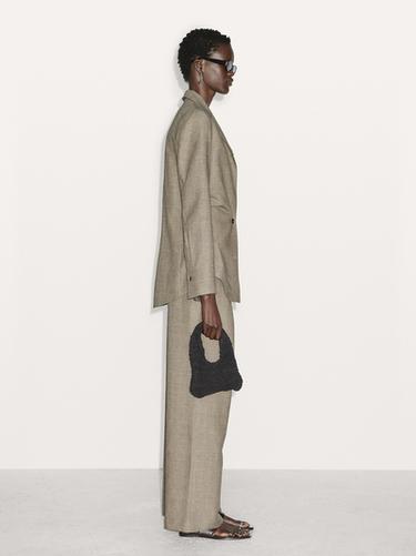 Americana ligera cuadros con algodón - Visón de Zara