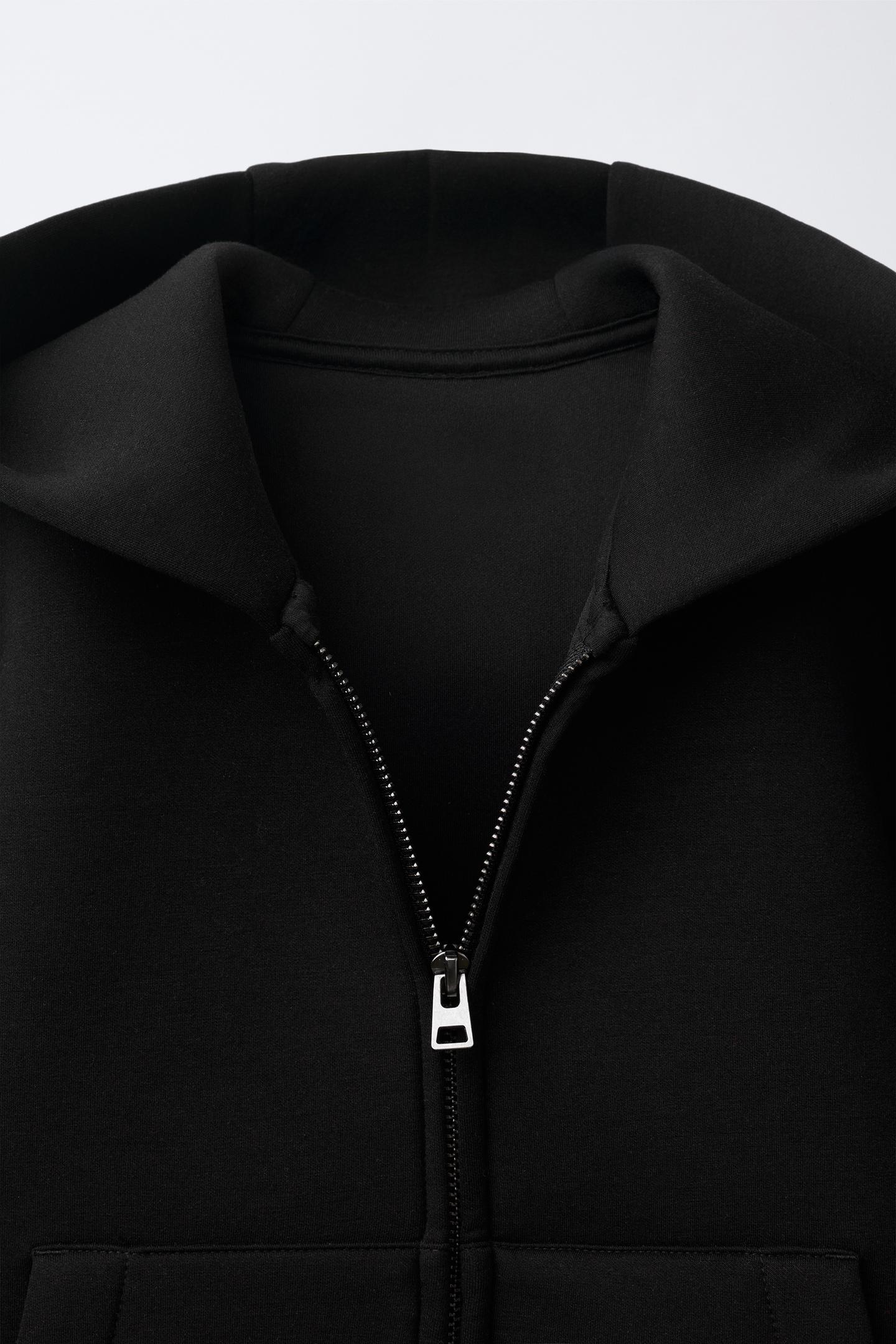 Детское худи Zara Neoprene Zip-Up, цвет: Чёрный — фото 3