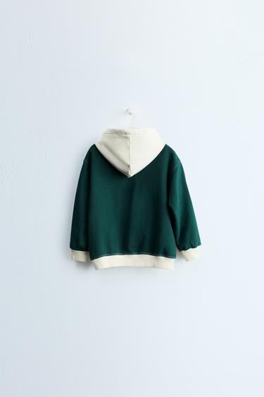 Zara ZARA TIMELESS - SWEATER MAJICA S KAPULJAČOM I BLOKOVIMA BOJA – Ekru