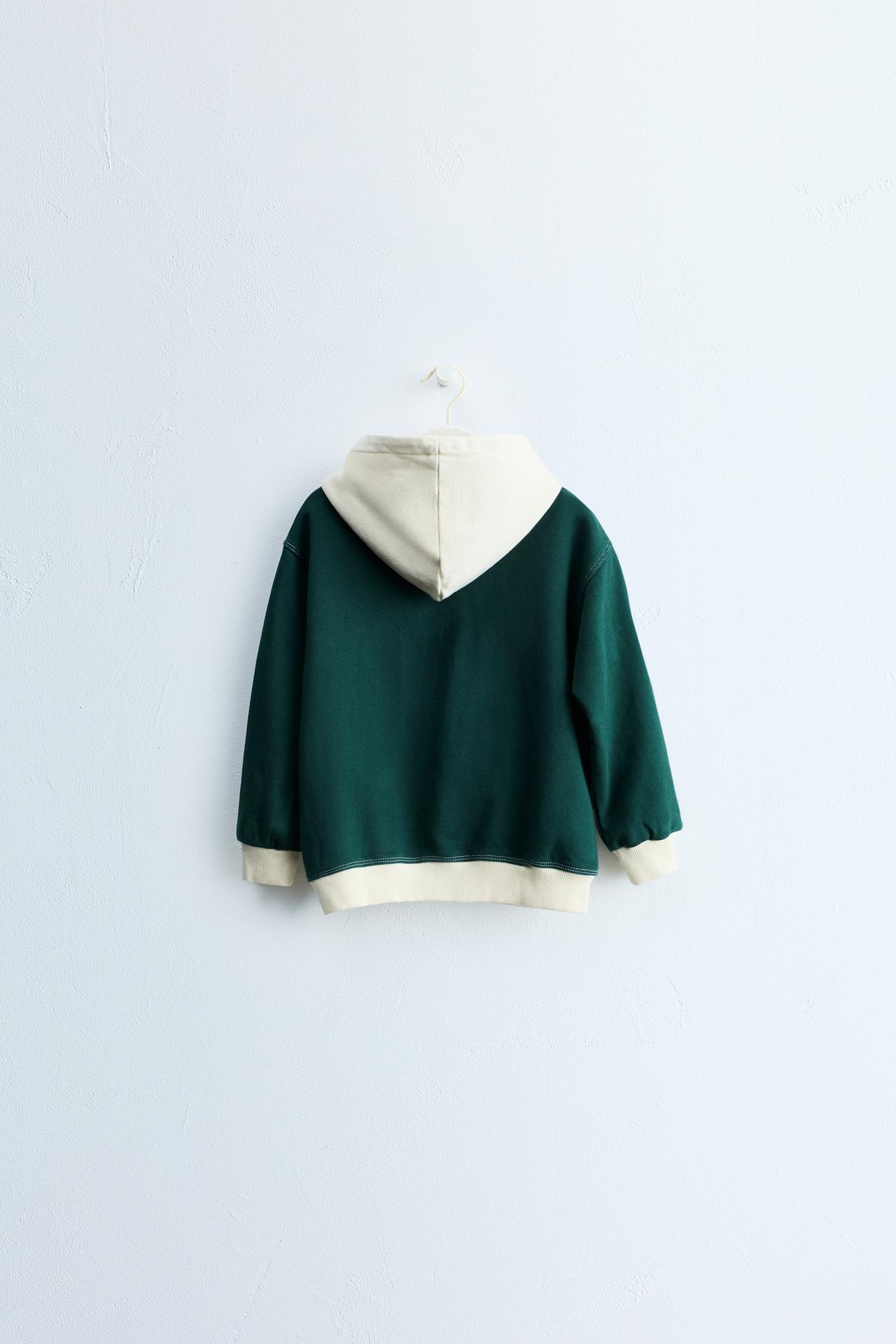 ZARA TIMELESS - COLORBLOCK HOODIE — Ecru