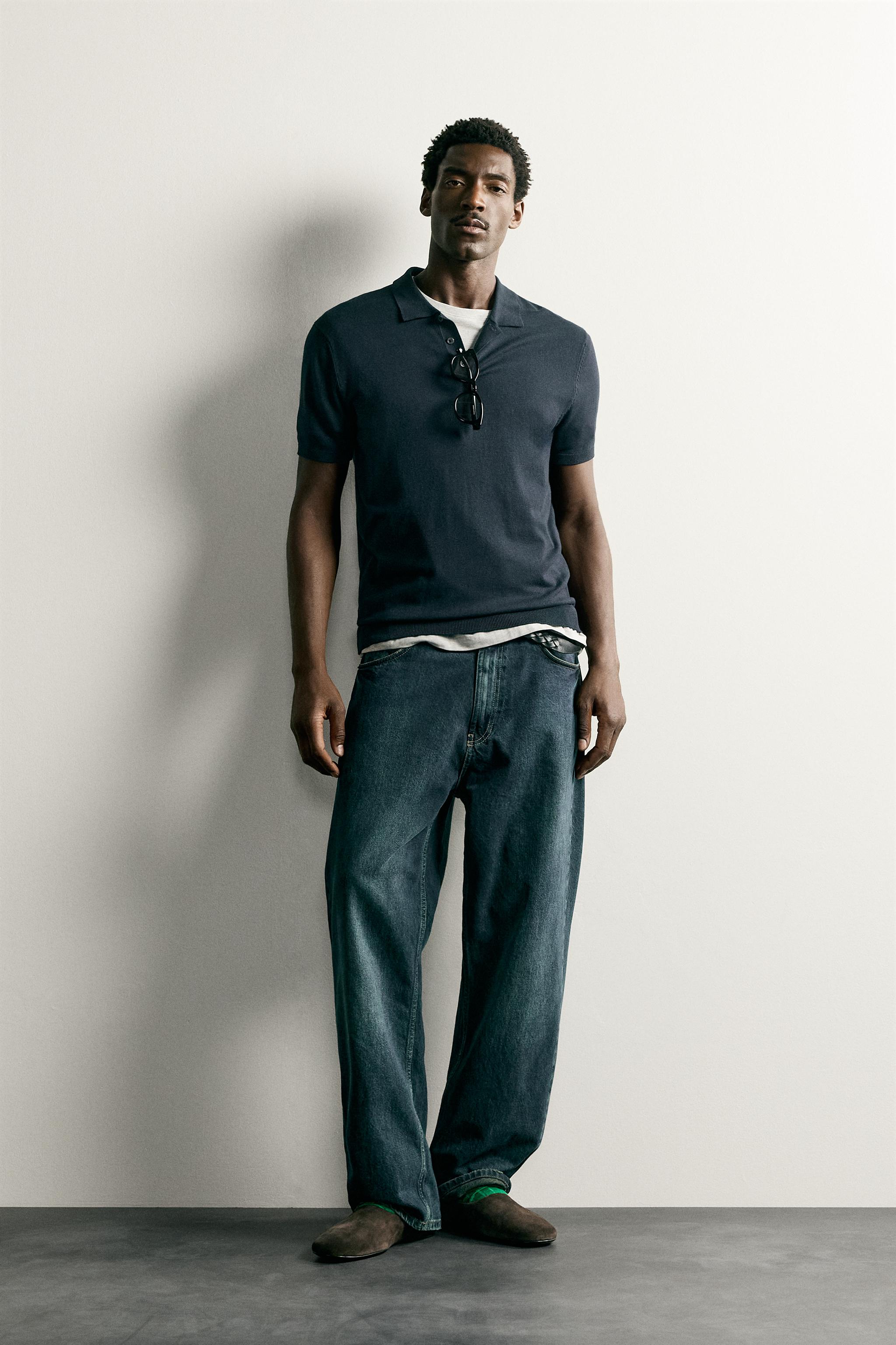 Zara REGULAR FIT TRİKO POLO T-SHIRT görsel 8