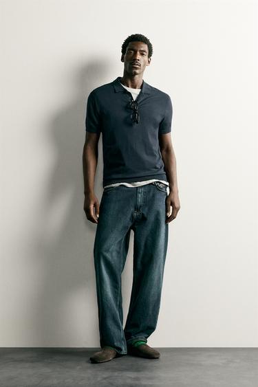 POLO E TRIKOTUAR REGULAR FIT - Blu marinari nga Zara - Imazh 0