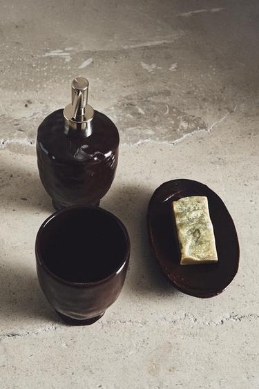 ACCESORIOS DE BAÑO CERÁMICA ENVEJECIDO - Gris Antracita de Zara