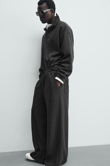 PANTALON DE JOGGING COUPE LARGE TEXTURÉ - Gris foncé de Zara - Image 4
