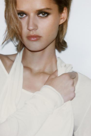 DOUBLE LONG SLEEVE T-SHIRT - Oyster-white by Zara - Image 6