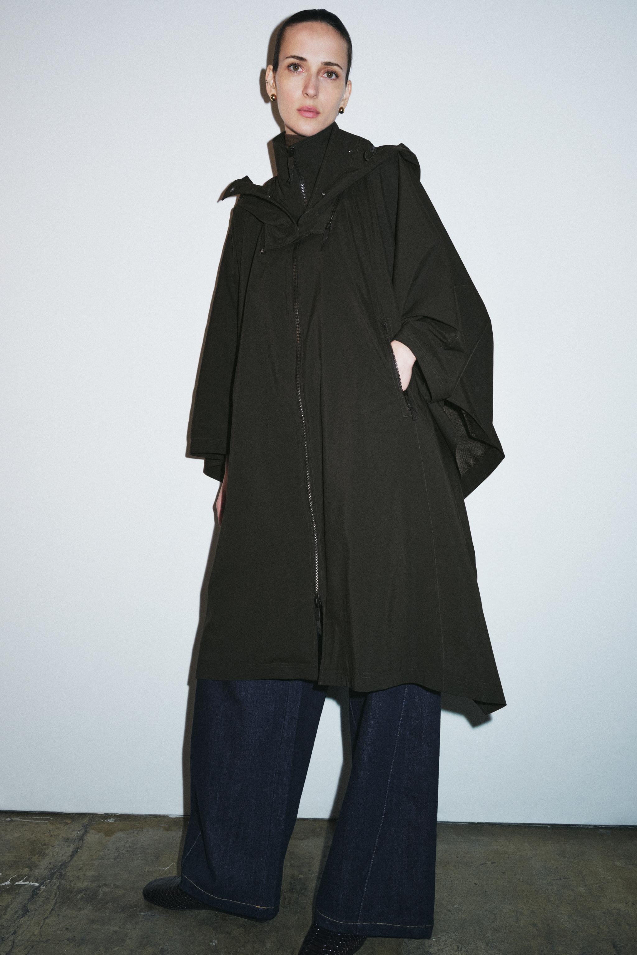 WATER-REPELLENT CAPE TRENCH COAT ZW COLLECTION LIMITED EDITION