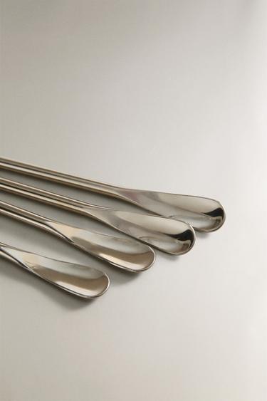 LOT DE CUILLÈRES À CAFÉ ALLONGÉES (LOT DE 4) - Acier de Zara - Image 1