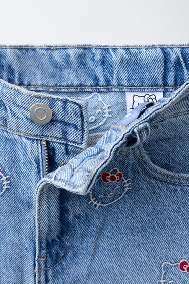 SHORT EN JEAN BRODERIES HELLO KITTY © SANRIO - Bleu de Zara - Image 2
