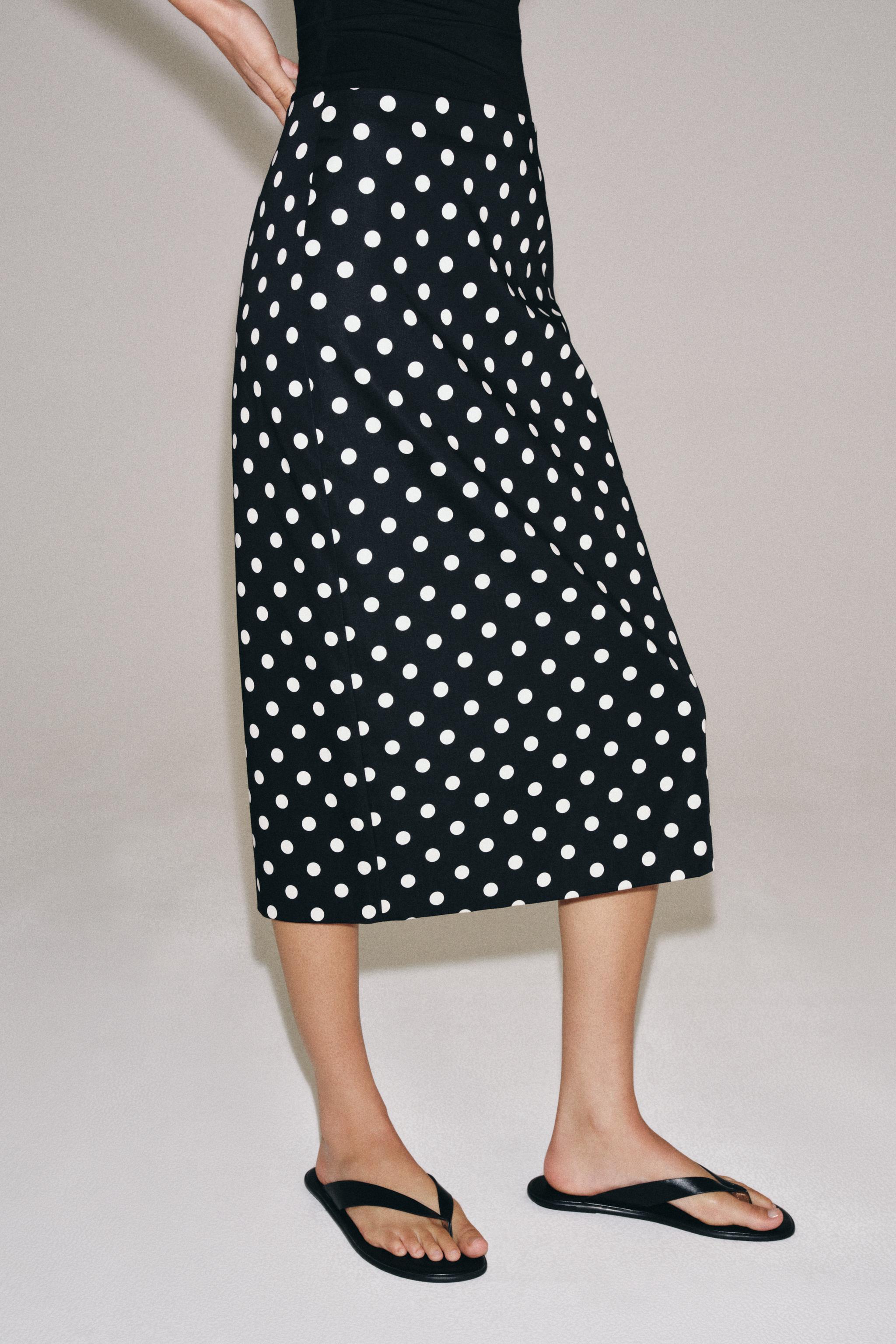 ZW COLLECTION POLKA DOT MIDI SKIRT