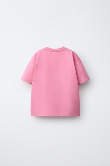T-SHIRT CŒUR ET BRODERIES SISSEL EDELBO X ZARA KIDS - Rose de Zara - Image 1