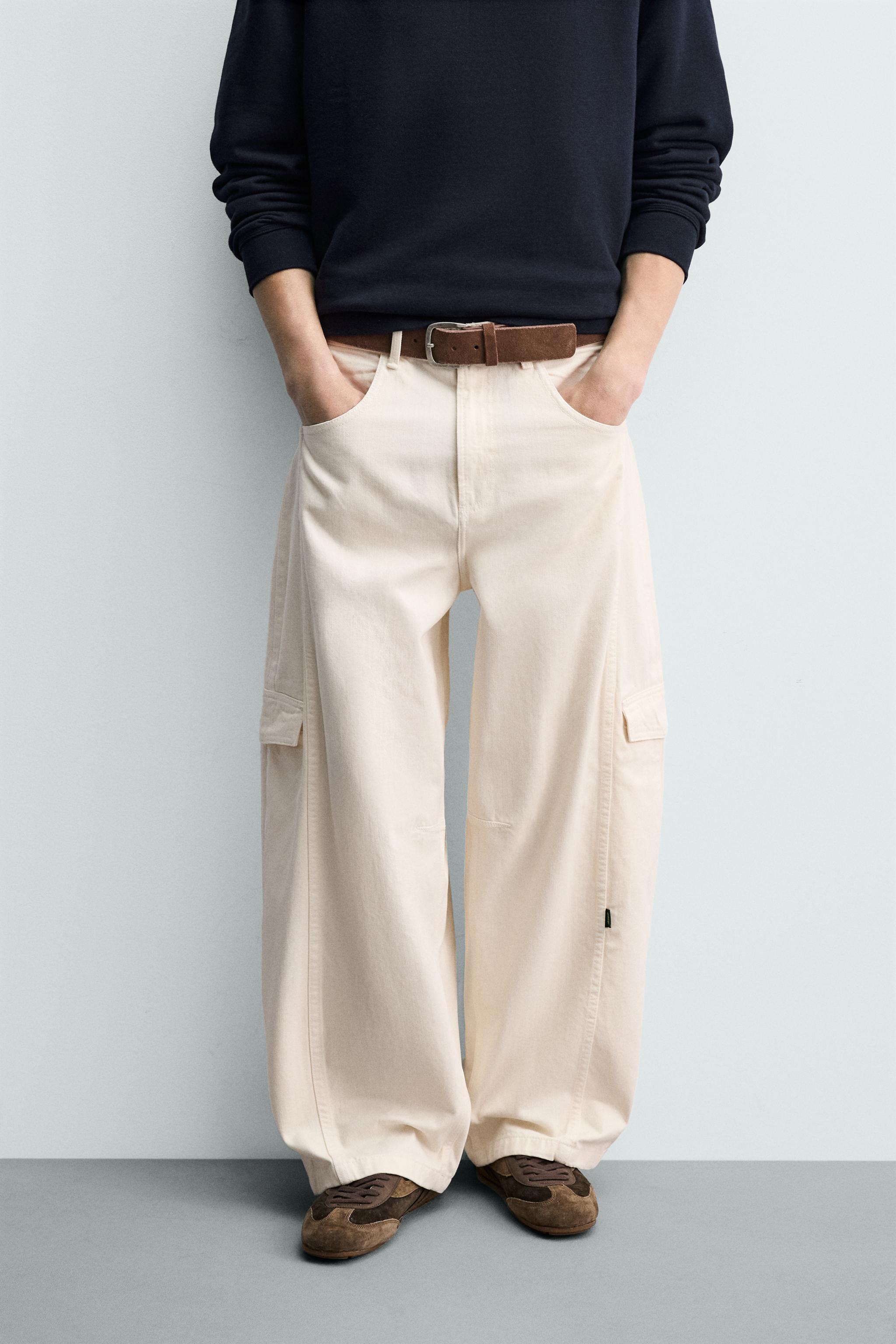 シームディテールバギーフィットカーゴパンツ - エクリュ | ZARA Japan