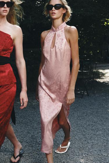 JACQUARD MIDI DRESS - Pink by Zara - Image 0