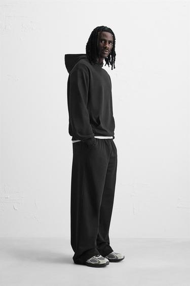 WIDE-LEG JOGGER TROUSERS - Black by Zara - Image 3