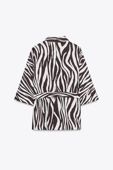 ANIMAL PRINT SAFARI SHIRT - Brown / Ecru by Zara - Image 6
