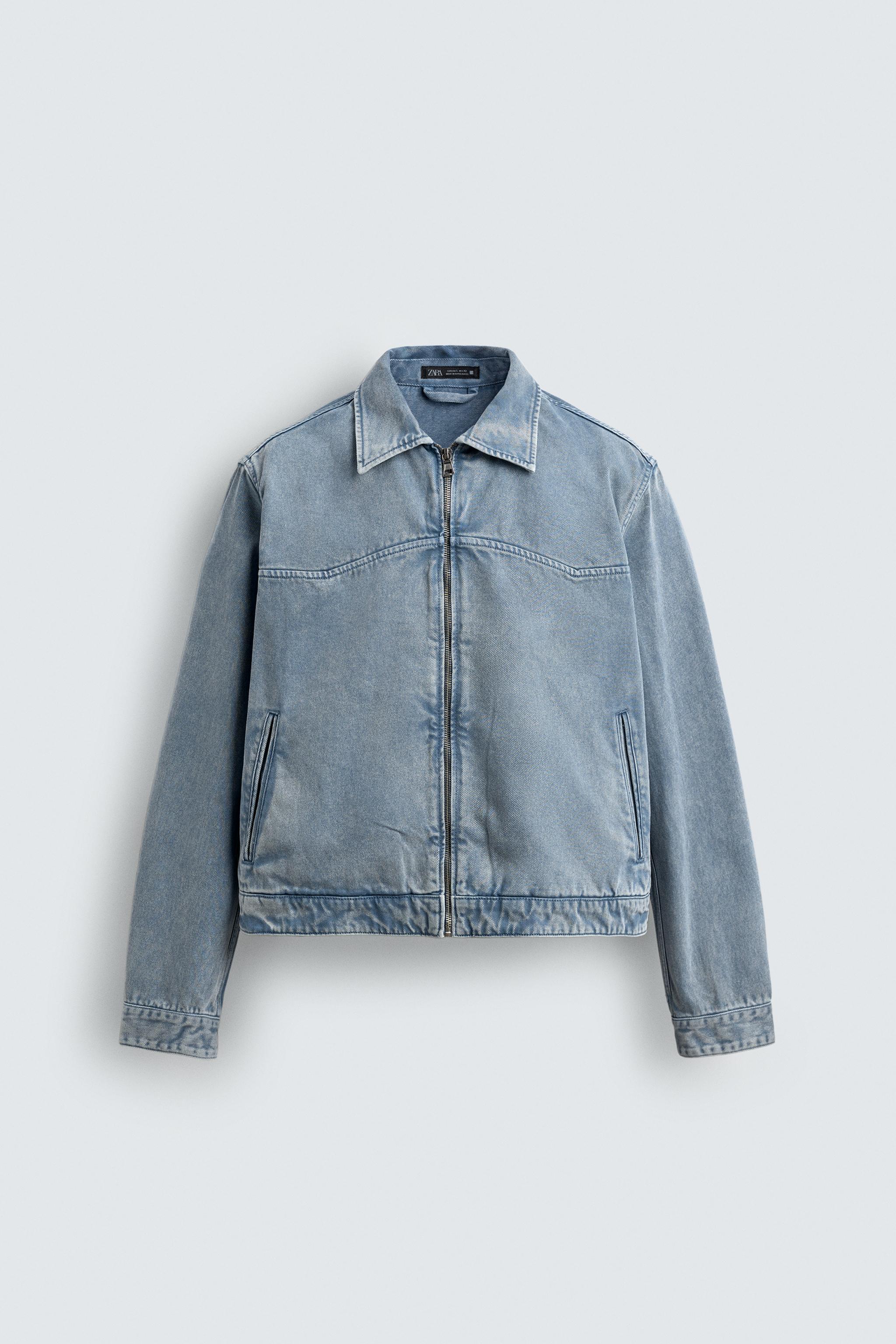 WASHED TEXTURED JACKET - Sky blue | ZARA Canada