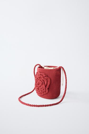SAC BANDOULIÈRE CROCHET FLEUR - Rouge de Zara - Image 1