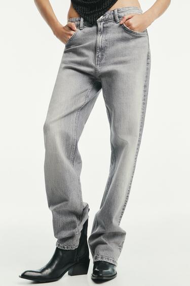 JEANS TRF RETOS COM CINTURA ALTA - Cinzento da Zara