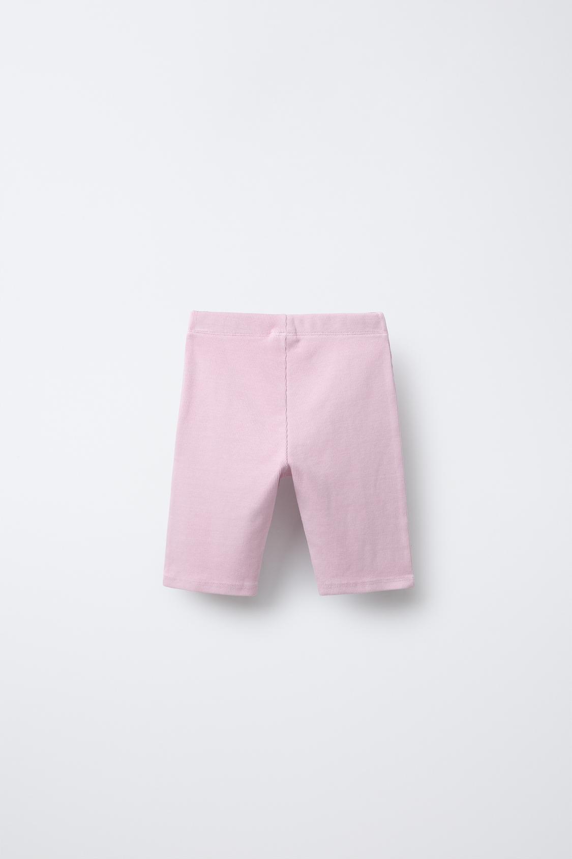 WASHED EFFECT RIBBED BIKE SHORTS