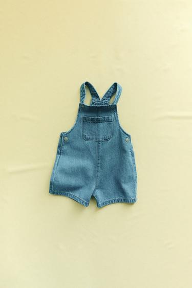 DENIM SHORT DUNGAREES - Blue by Zara