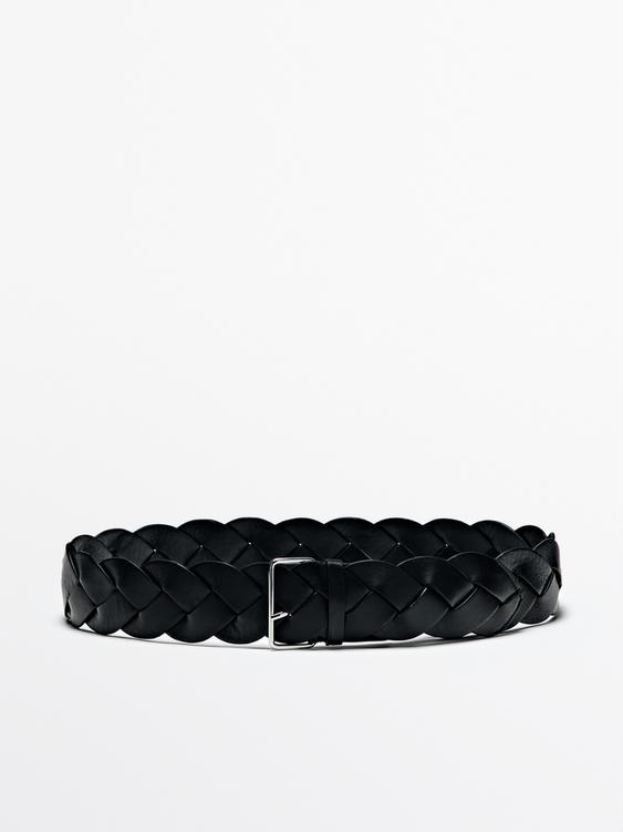 Braided nappa leather belt