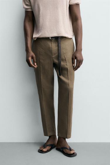 PANTALON REGULAR FIT 100% LIN - Vison de Zara