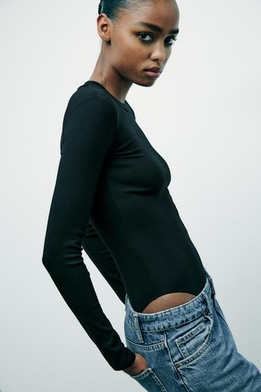 COTTON MODAL BODYSUIT - Black by Zara - Image 2