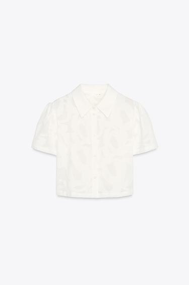 TEXTURED SHORT SHIRT - White by Zara