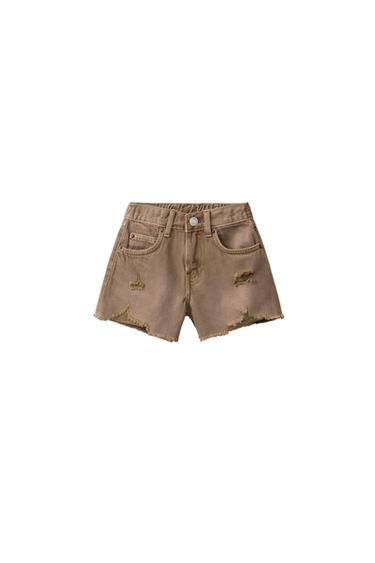 BERMUDA DENIM ROTOS - Marrón de Zara