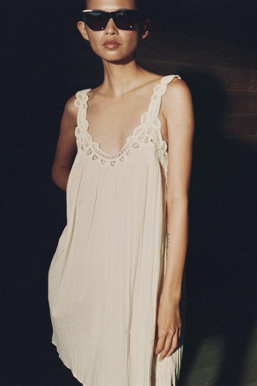 linen blend lace dress zw collection Compare LINEN SLIP DRESS ZW COLLECTION