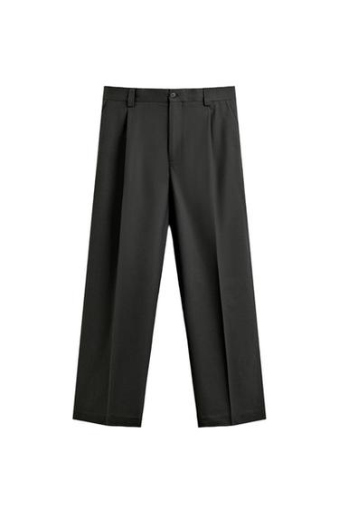 PANTALÓN TRAJE CON LANA - Gris oscuro de Zara