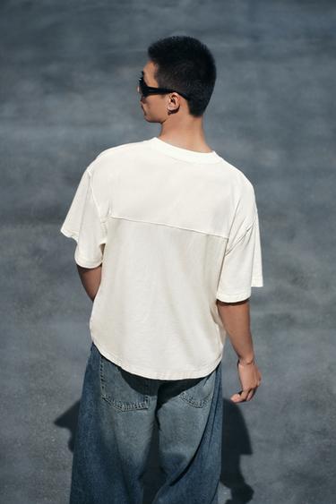 Zara 厚磅方正剪裁 T 恤 - 磨白色