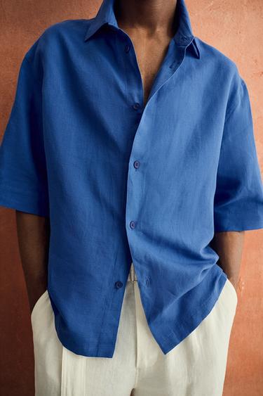 BOXY FIT TEXTURED SHIRT - Bluish by Zara