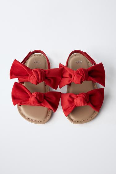 SANDALS WITH BOWS - Red by Zara - Image 3