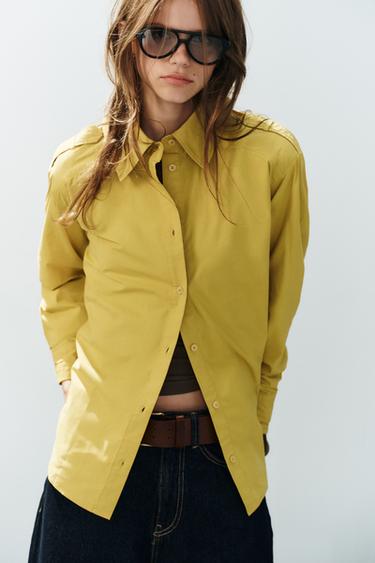 TRENCH SHIRT WITH TABS - Mustard by Zara